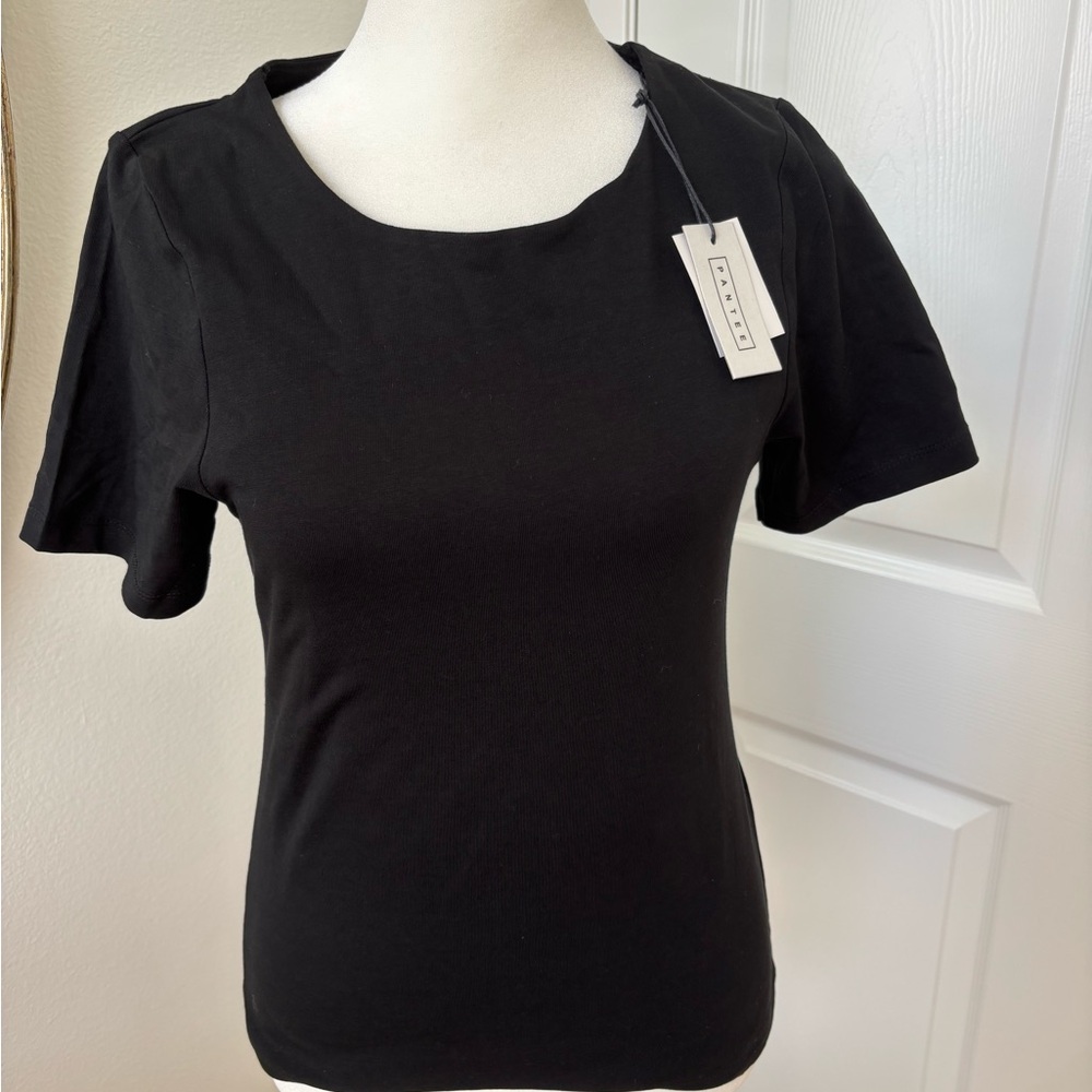 Pantee black cotton stretch t-shirt. Size XL. NWT